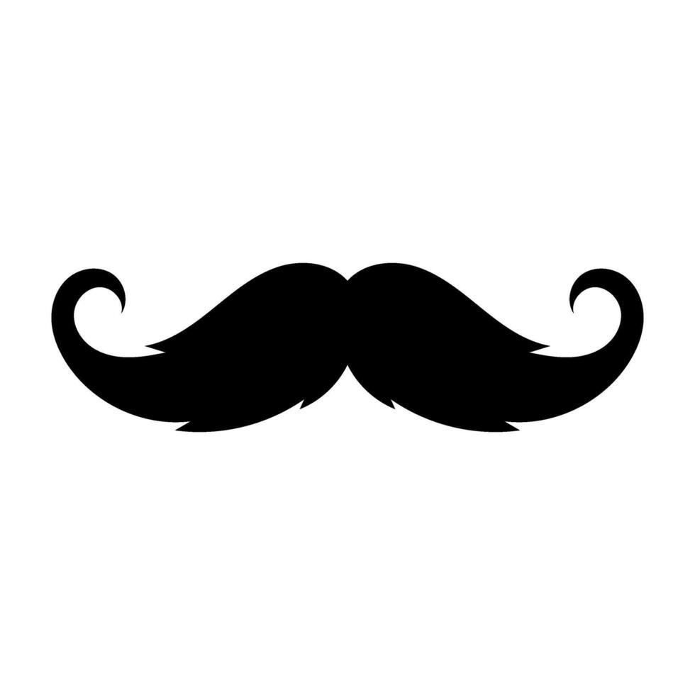 svart herre mustasch ikon. silhuett av ett elegant mustasch. morrhår. vektor