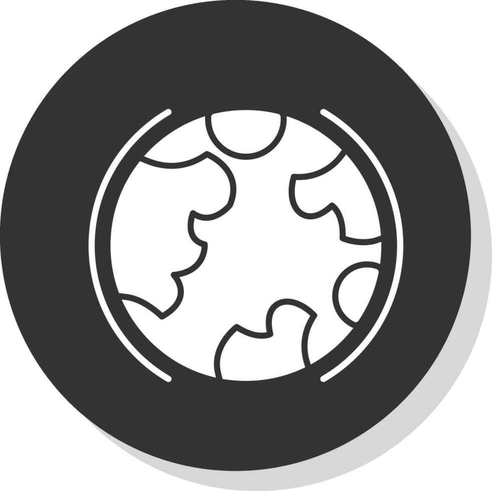 jord glyf grå cirkel ikon vektor