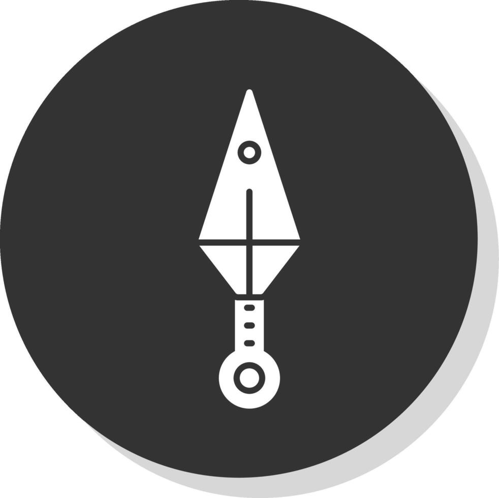 Kunai Glyphe grau Kreis Symbol vektor