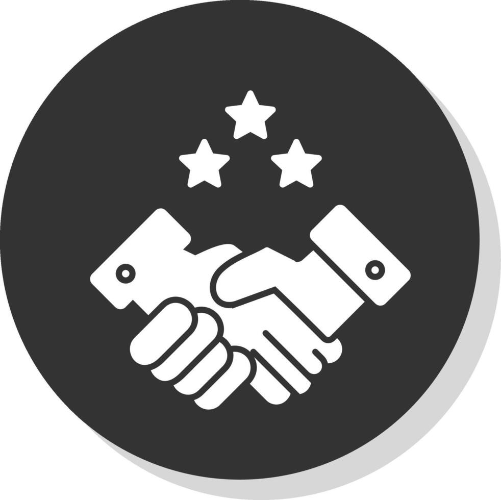partnerskap handslag glyf grå cirkel ikon vektor