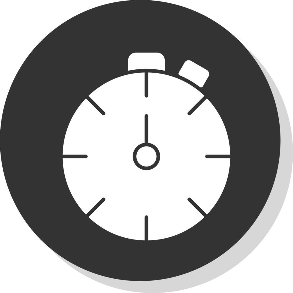 stoppur glyf grå cirkel ikon vektor