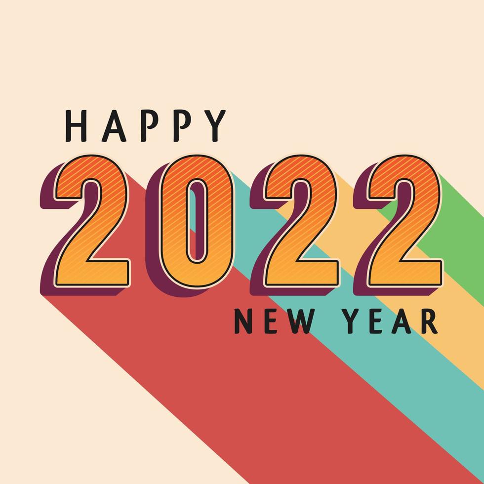 2022 enkel och klassisk teckensnittsstil nummer logotyp gott nytt år, redigerbar vektor