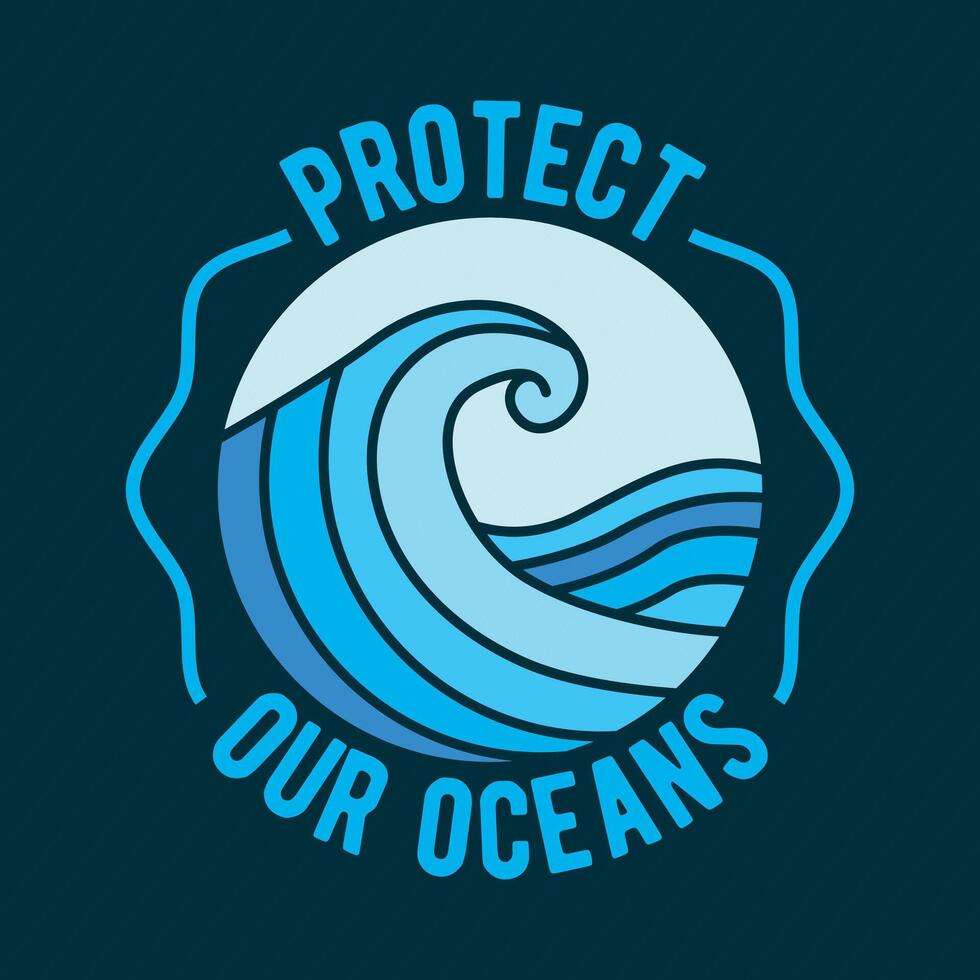schützen unser Ozeane, Welt Ozeane Tag Vektor Grafik