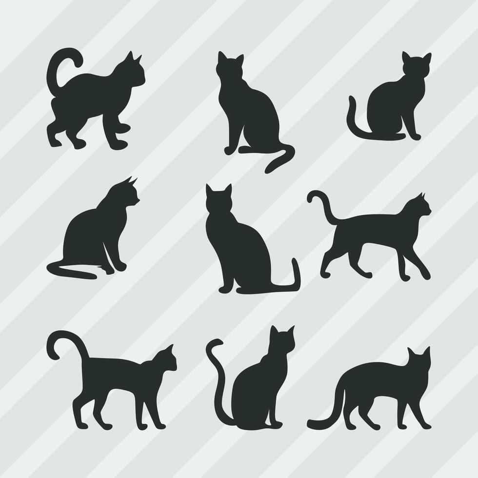 Katze Silhouette Vektor Sammlung, Katze Symbol einstellen