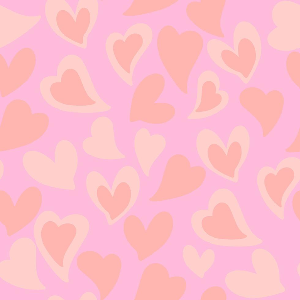 Vektor nahtlose Muster von Herzen mit Valentinstag 14. Februar. Hintergrund für Einladungen, Tapeten, Geschenkpapier und Scrapbooking