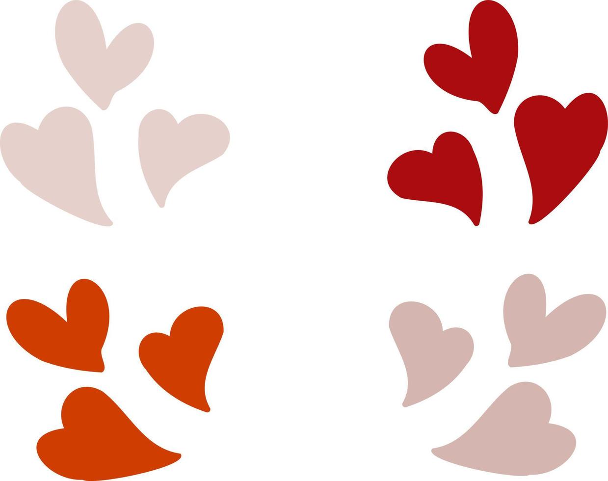 Vektor-Set von Herzen mit Valentinstag 14. Februar. Hintergrund für Einladungen und Scrapbooking vektor