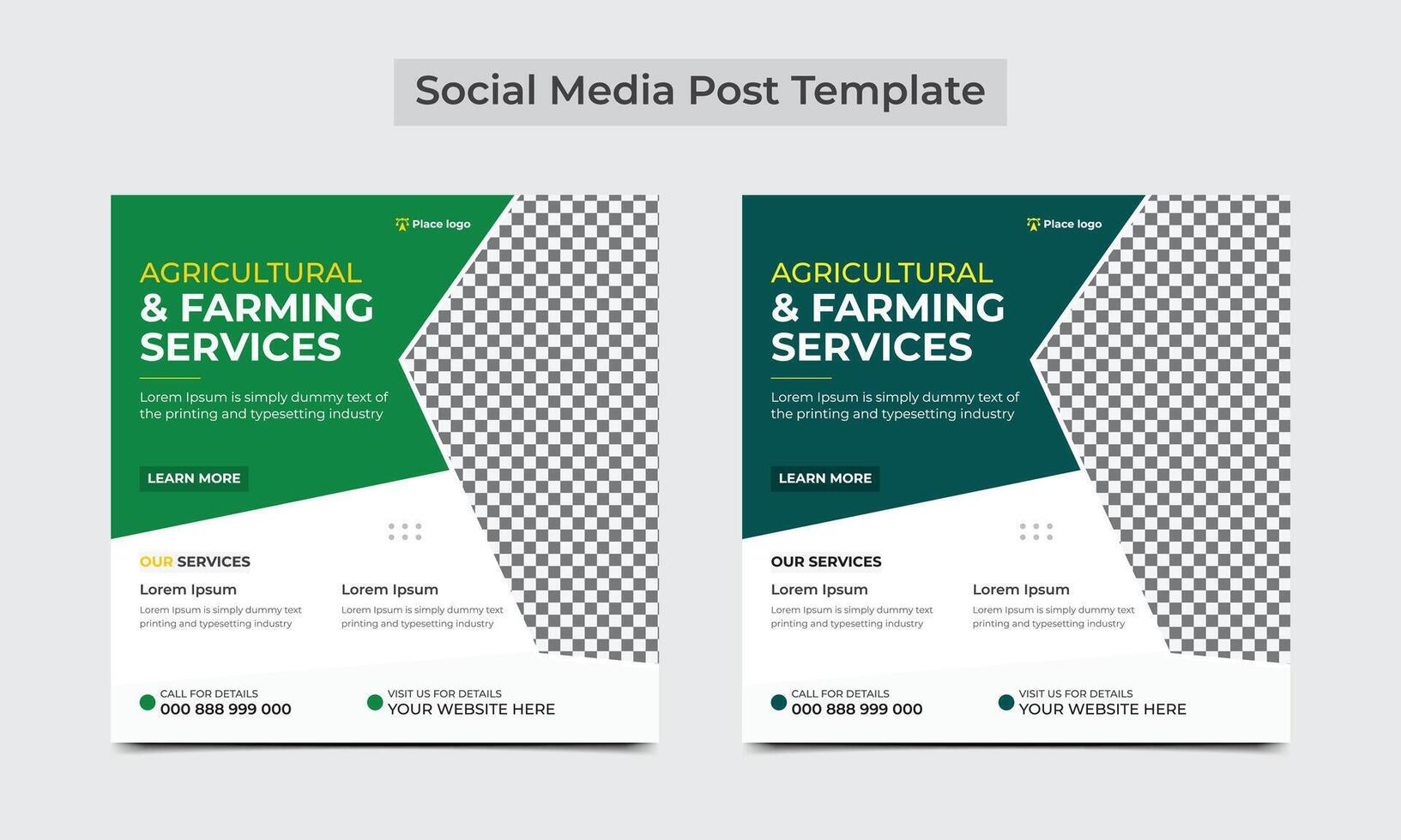 jordbruks och jordbruk tjänster social media baner mall design. vektor illustration.