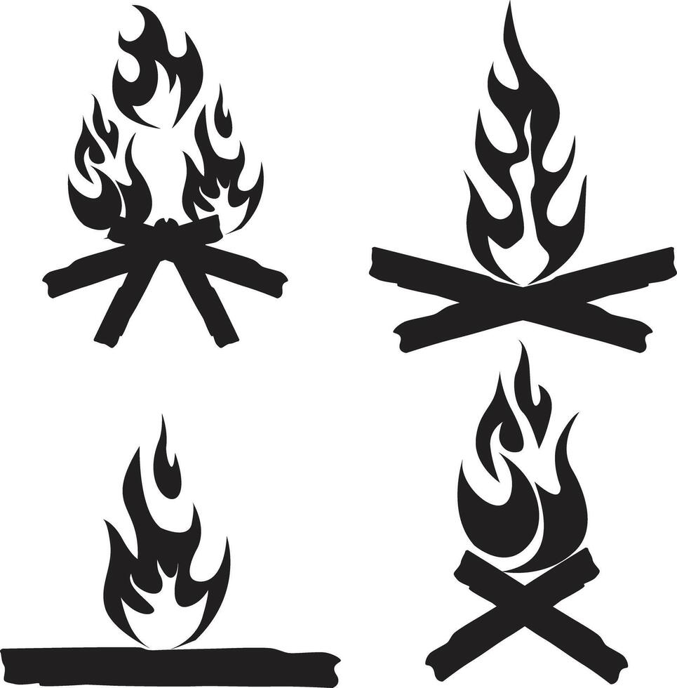 Lagerfeuer Sillhouette Vektor Symbol