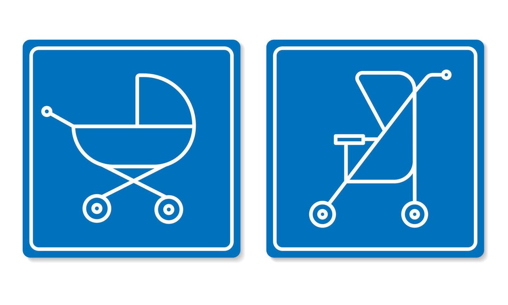 parkering för bebis sittvagn linje skylt.vagn parkering symbol.place för barnvagnar översikt vektor skyltar.linjär stil tecken för mobil begrepp och webb design. symbol, logotyp illustration eps 10.redigerbar stroke