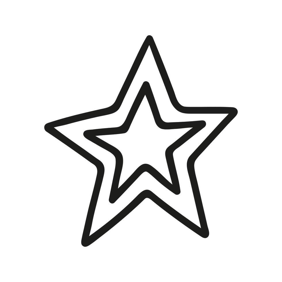 Single Star im Kosmos. Hand gezeichnet Gekritzel Illustration vektor