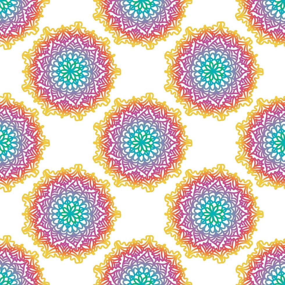 mandala färgrik vektor sömlös mönster. abstrakt geometrisk textur.