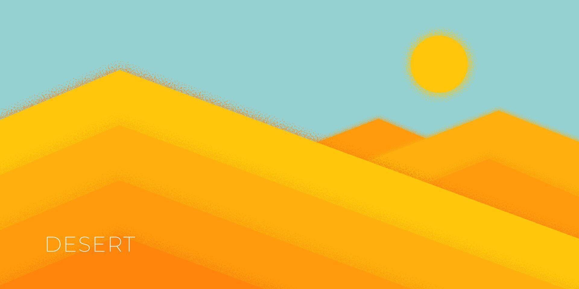 abstrakt retro minimal sommar resa horisontell baner. öken- sand sanddyner under solljus på Semester årgång affisch. sahara sandig kullar semester trendig minimalistisk plakat. sommartid resa eps design vektor