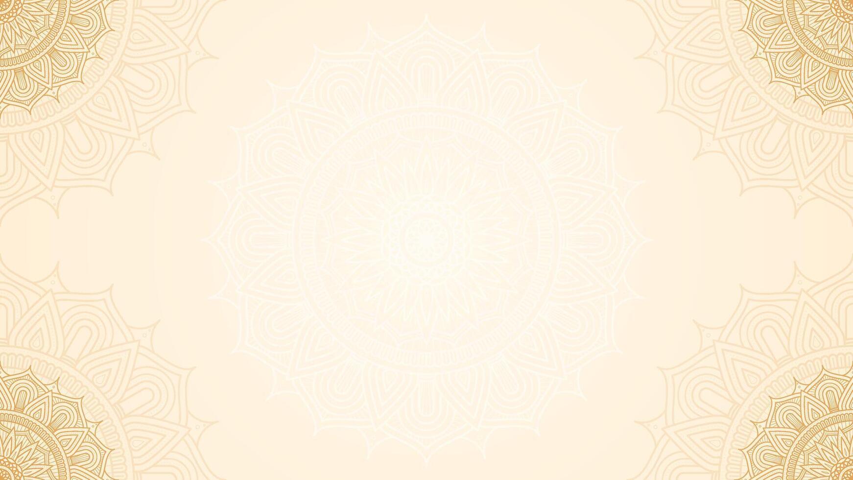 vergoldet Kreise von detailliert geometrisch Linie Mandala Kunst leer horizontal Vektor Hintergrund Design