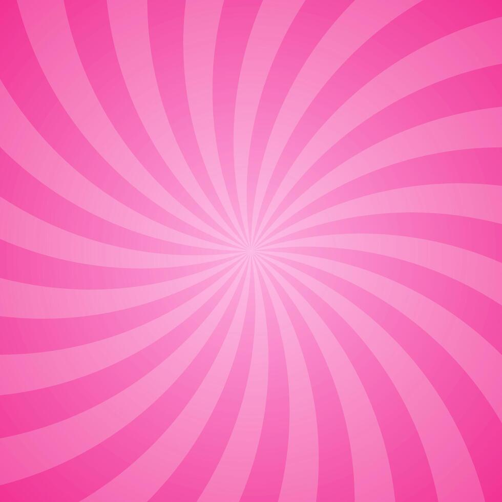 enkel spiral virvla runt solstråle i vibrerande lutning rosa i tom fyrkant enkel bakgrund vektor