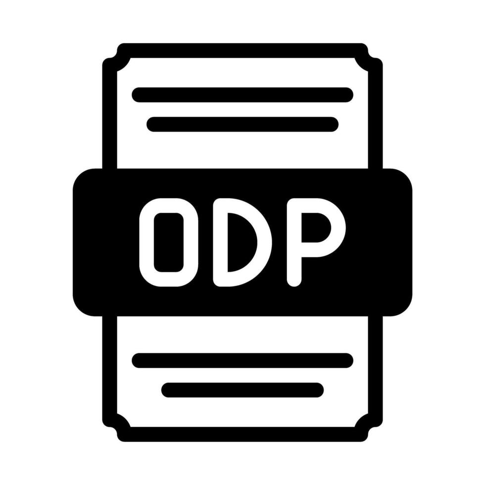 odp Kalkulationstabelle Datei Symbol mit schwarz füllen Design. Vektor Illustration.