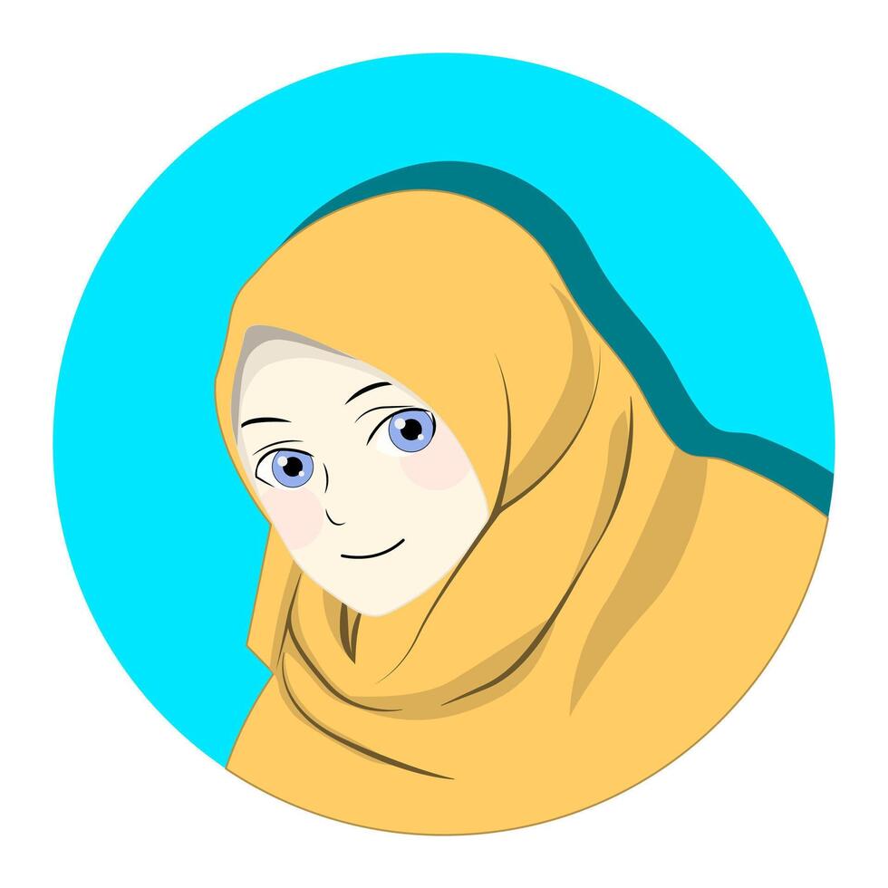 skön flicka i hijab. tonåring. söt tecknad serie. vektor