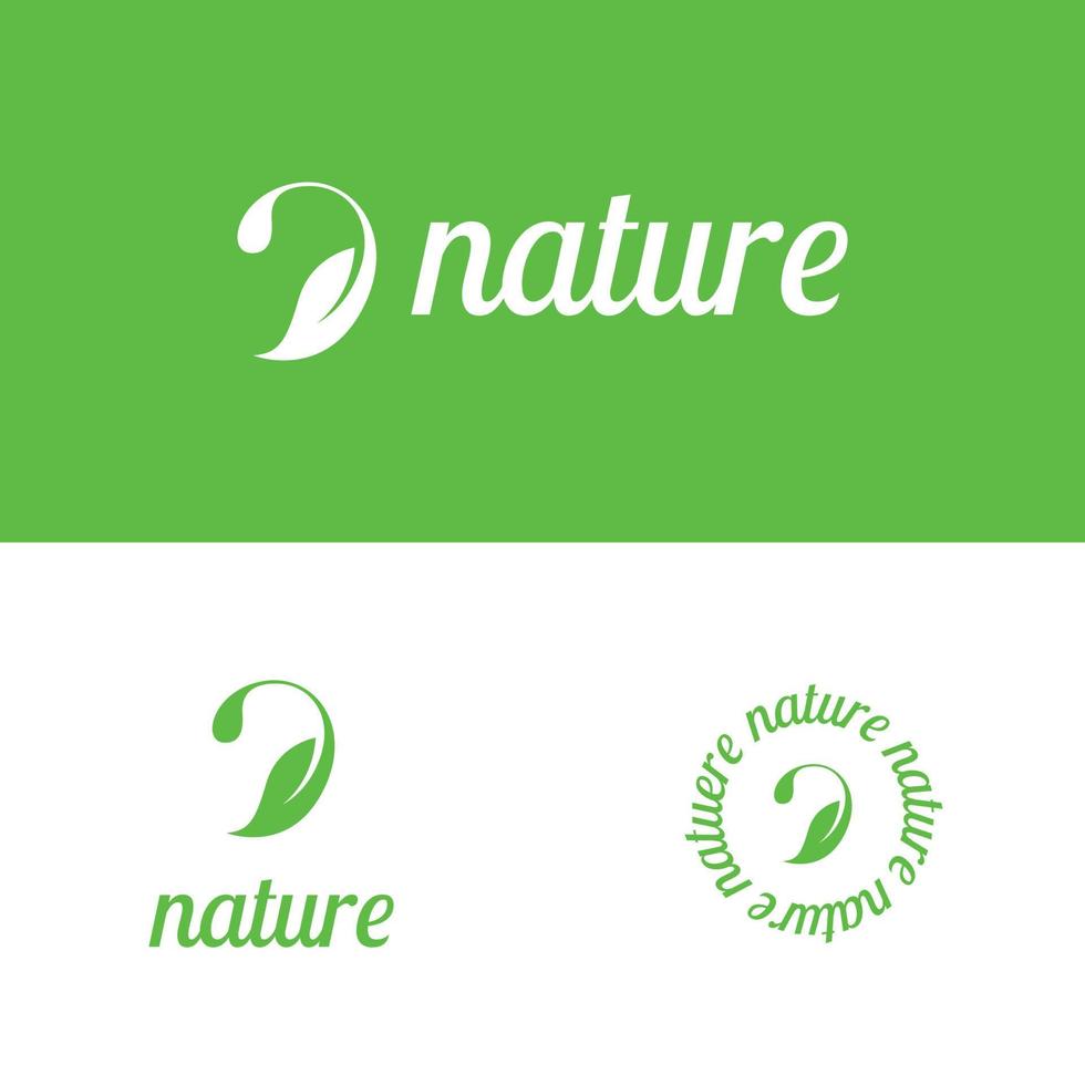 natur vatten bokstaven en logotyp design vektor
