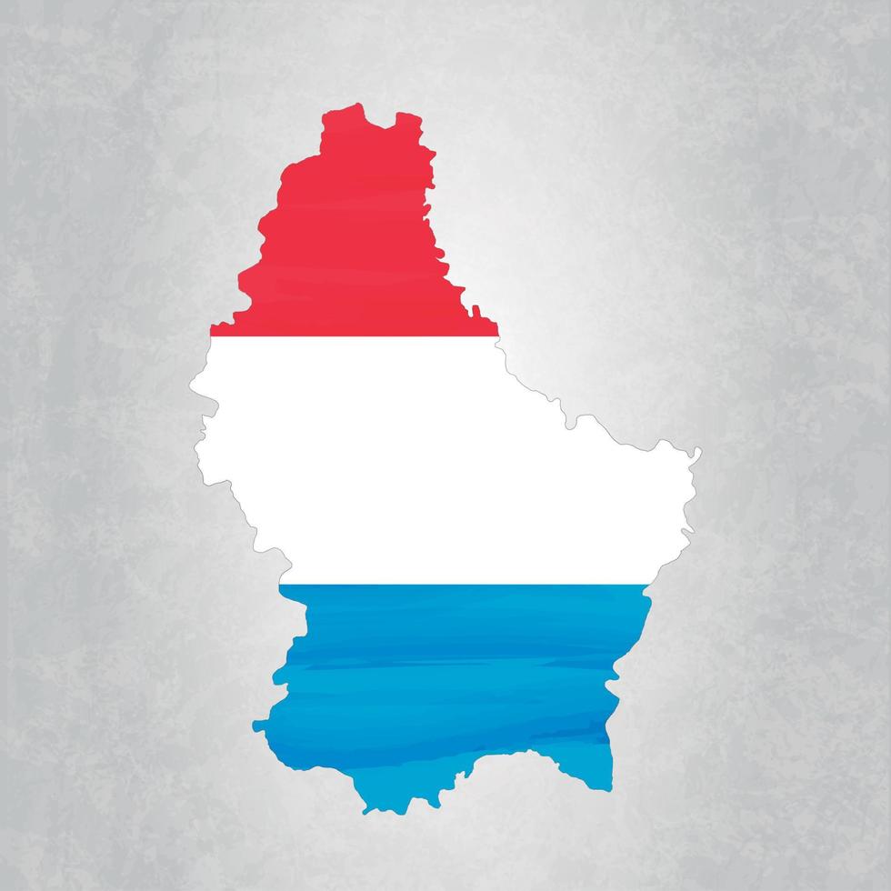 luxemburg karta med flagga vektor