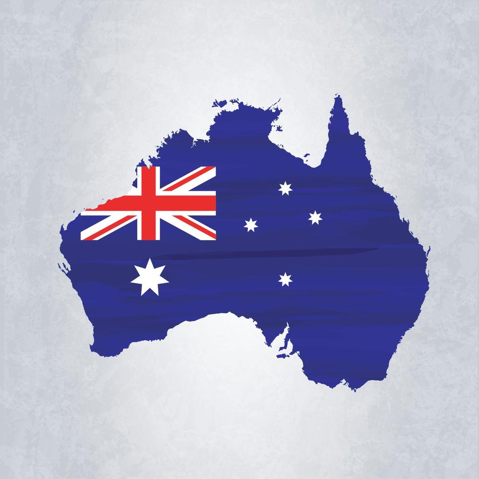 Australien karta med flagga vektor