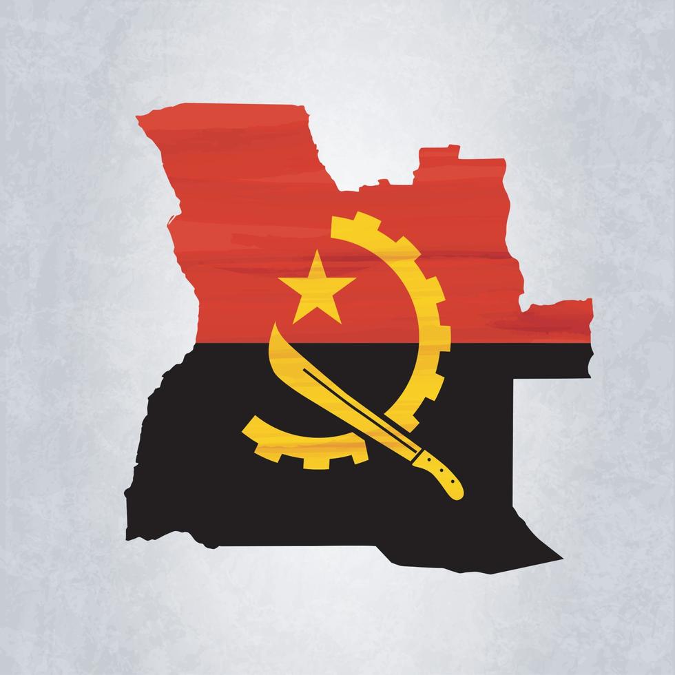 Angola-Karte mit Flagge vektor