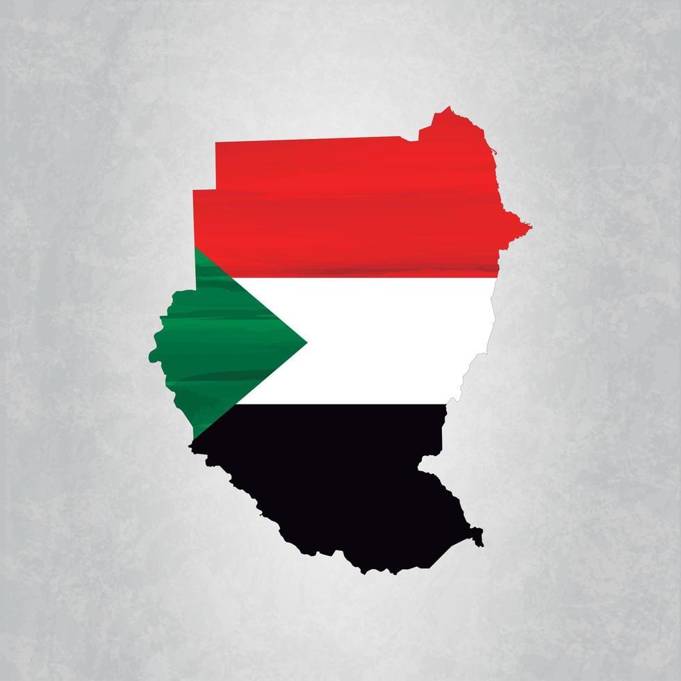 sudan karta med flagga vektor