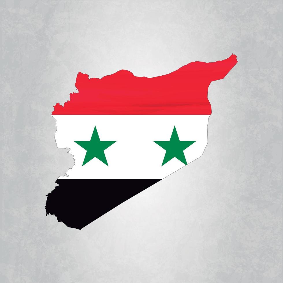 syrien karta med flagga vektor