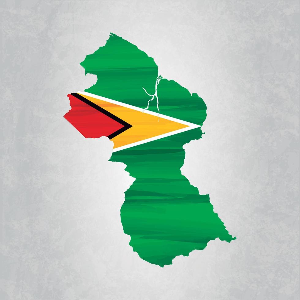 guyana karta med flagga vektor