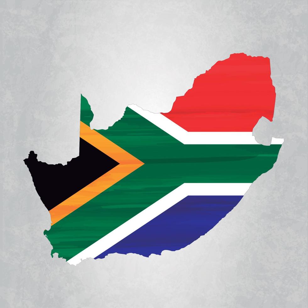 sydafrika karta med flagga vektor