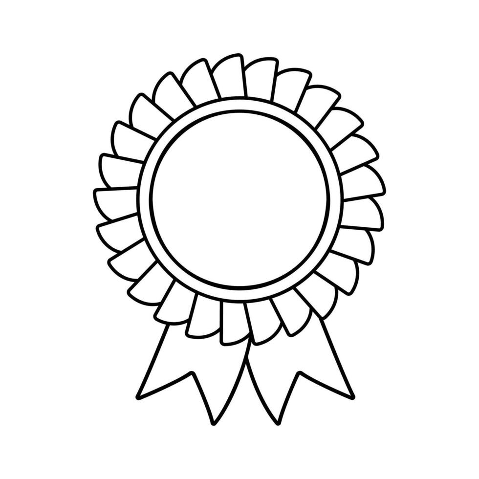 linje medalj ikon . tom mall för dekor. översikt illustration isolerat på vit bakgrund. vektor