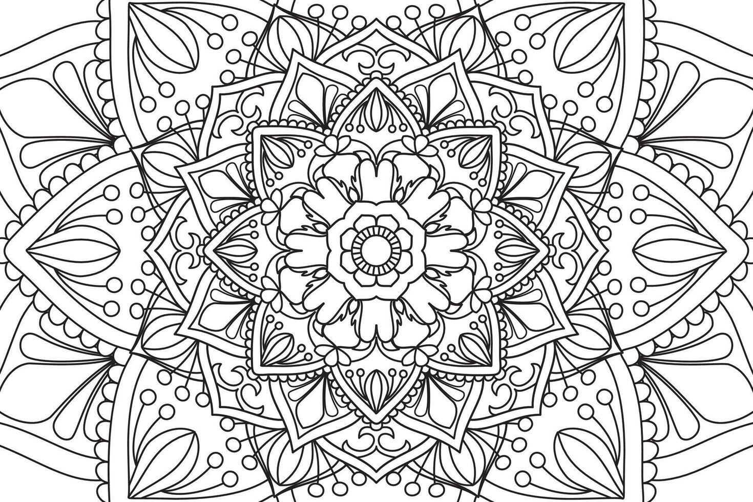 Mandala Färbung Seite zum Kinder und Erwachsene Seite zum Entspannung und Meditation. kreisförmig Muster. dekorativ Ornament ethnisch orientalisch Stil. Linie Kunst Zeichnung Färbung Buchseite. Illustration vektor