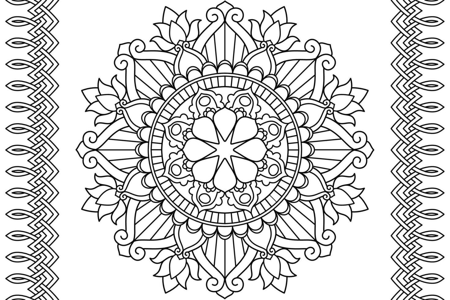 mandala färg sida för barn och vuxna sida för avslappning och meditation. cirkulär mönster. dekorativ prydnad etnisk orientalisk stil. linje konst teckning färg sida. illustration vektor