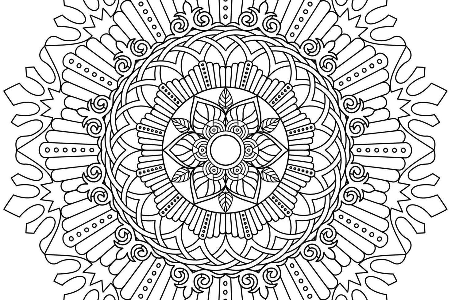 mandala färg sida för barn och vuxna sida för avslappning och meditation. cirkulär mönster. dekorativ prydnad etnisk orientalisk stil. linje konst teckning färg sida. illustration vektor