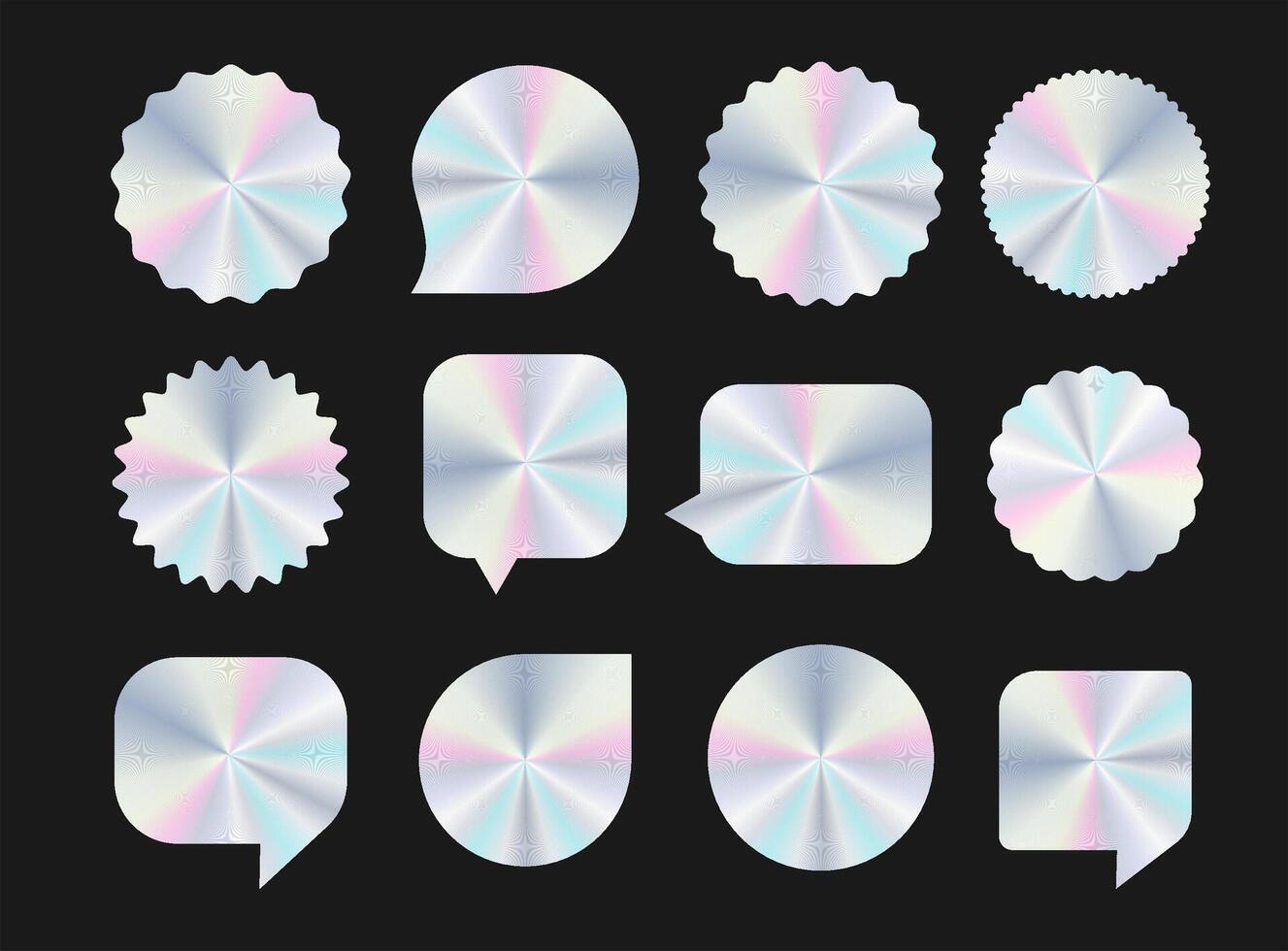 Sammlung von holographisch und Farben Aufkleber Illustration vektor