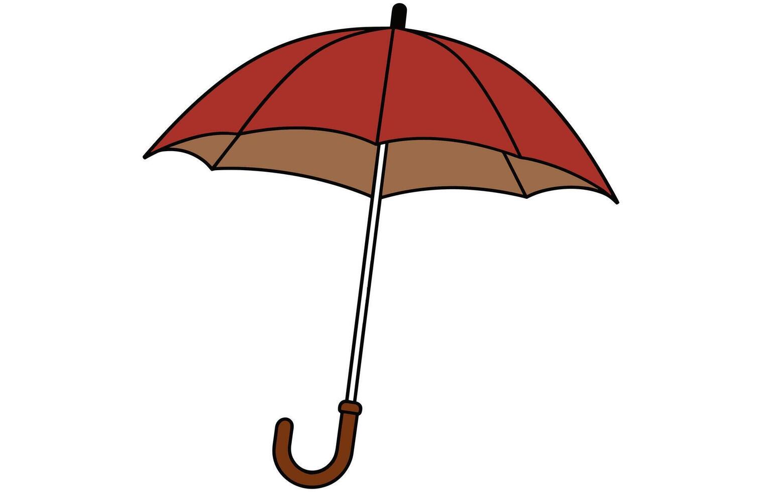 paraply platt illustration, tecknad serie paraply ikon, färgrik öppen paraply . vektor