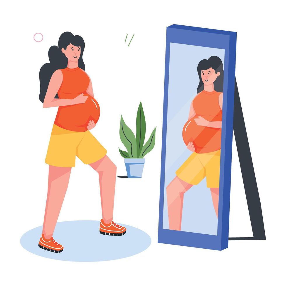 graviditet rutin- platt ikoner vektor