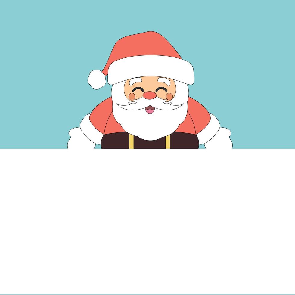 Frohe Weihnachten Widmungskarte mit zartem Weihnachtsmann vektor