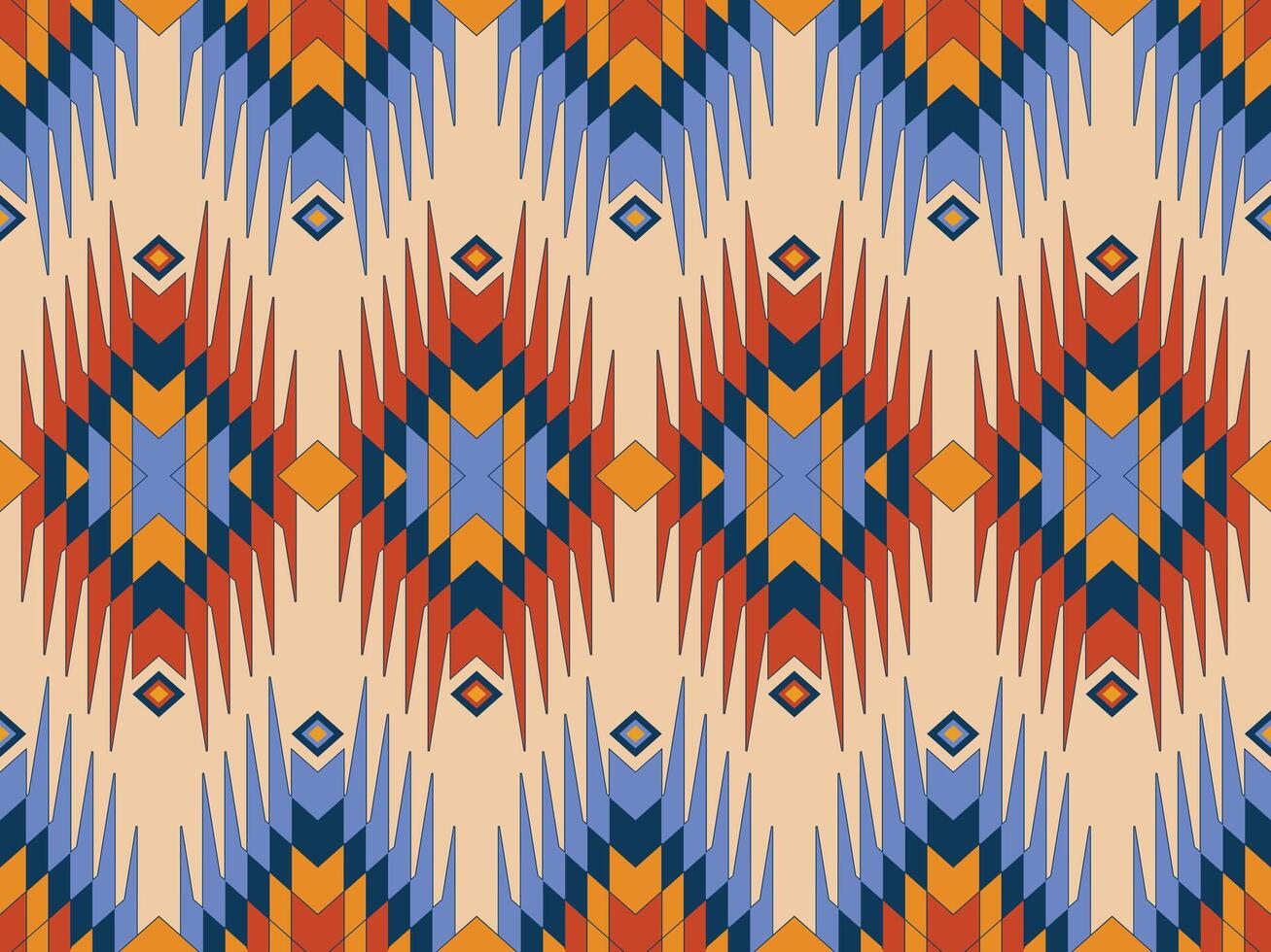 inföding amerikan indisk prydnad mönster geometrisk etnisk textil- textur stam- aztec mönster navajo mexikansk tyg sömlös dekoration mode vektor