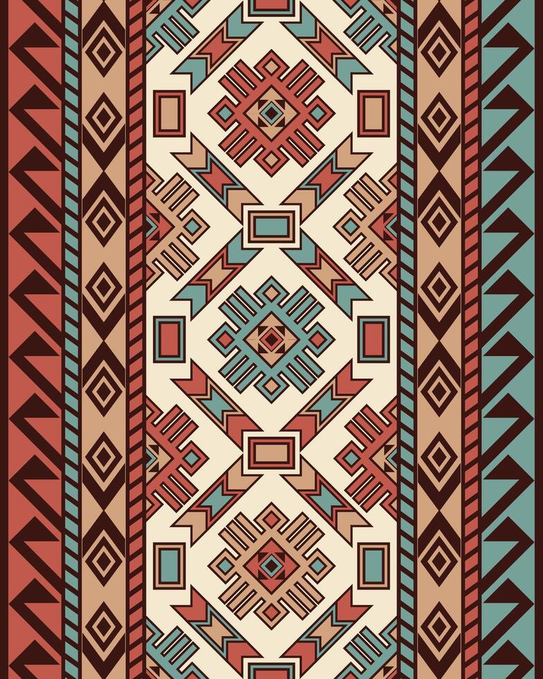 einheimisch amerikanisch indisch Ornament Muster geometrisch ethnisch Textil- Textur Stammes- aztekisch Muster navajo Mexikaner Stoff nahtlos Dekoration Mode vektor