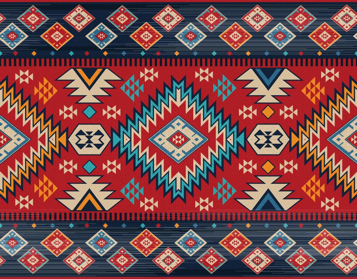 einheimisch amerikanisch indisch Ornament Muster geometrisch ethnisch Textil- Textur Stammes- aztekisch Muster navajo Mexikaner Stoff nahtlos Dekoration Mode vektor