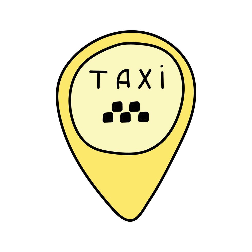 Taxi Symbol im Gekritzel Stil. vektor