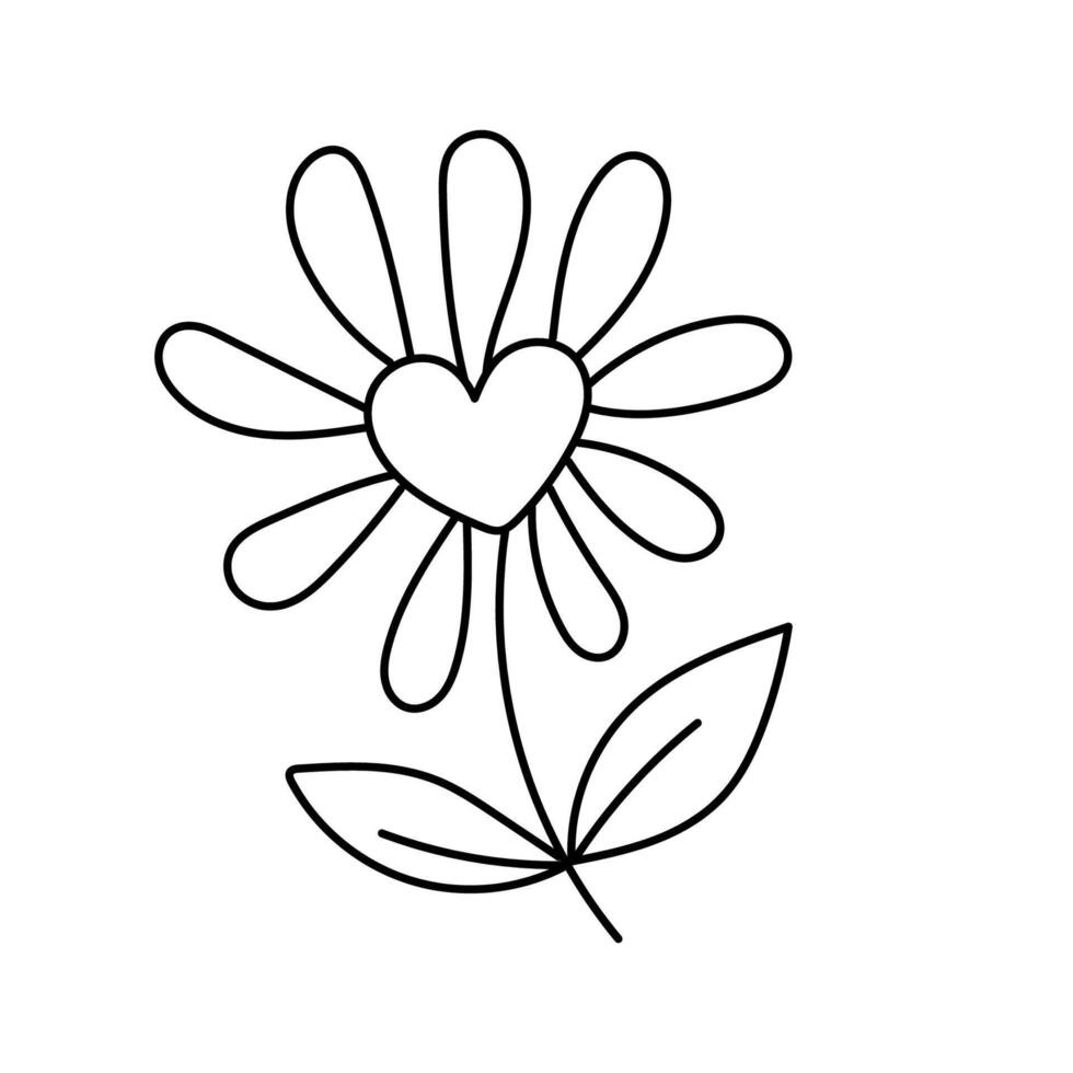 Blume im Gekritzel Stil. Illustration isoliert auf Weiß Hintergrund vektor