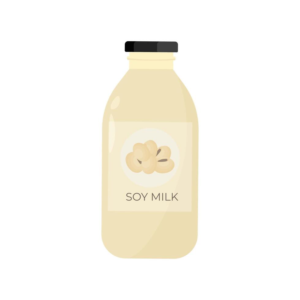 Logo Illustration von Soja Milch im ein Flasche vektor