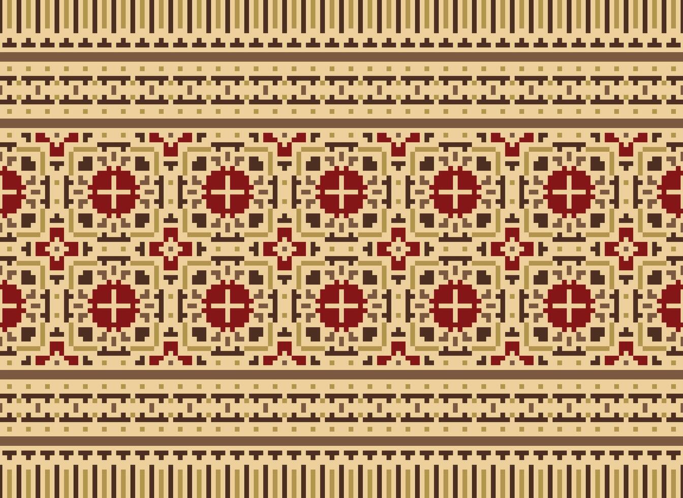 pixel amerikan etnisk inföding mönster.traditionell navajo, aztec, apache, sydväst och mexikansk stil tyg mönster.abstrakt motiv mönster.design för tyg, kläder, filt, matta, vävd, wrap, vektor