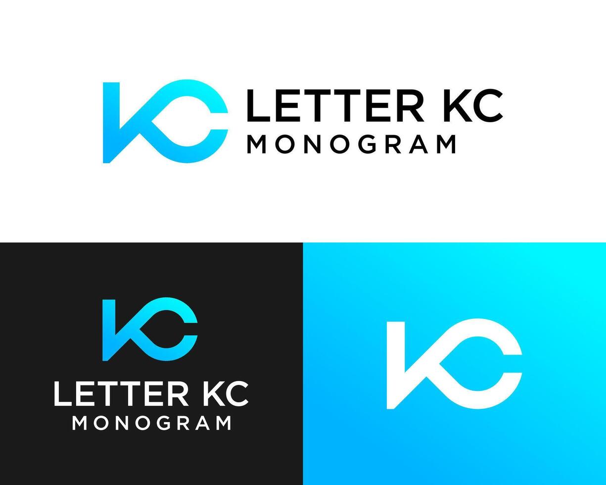 Brief kc geometrisch Monogramm einfach Geschäft Logo Design. vektor