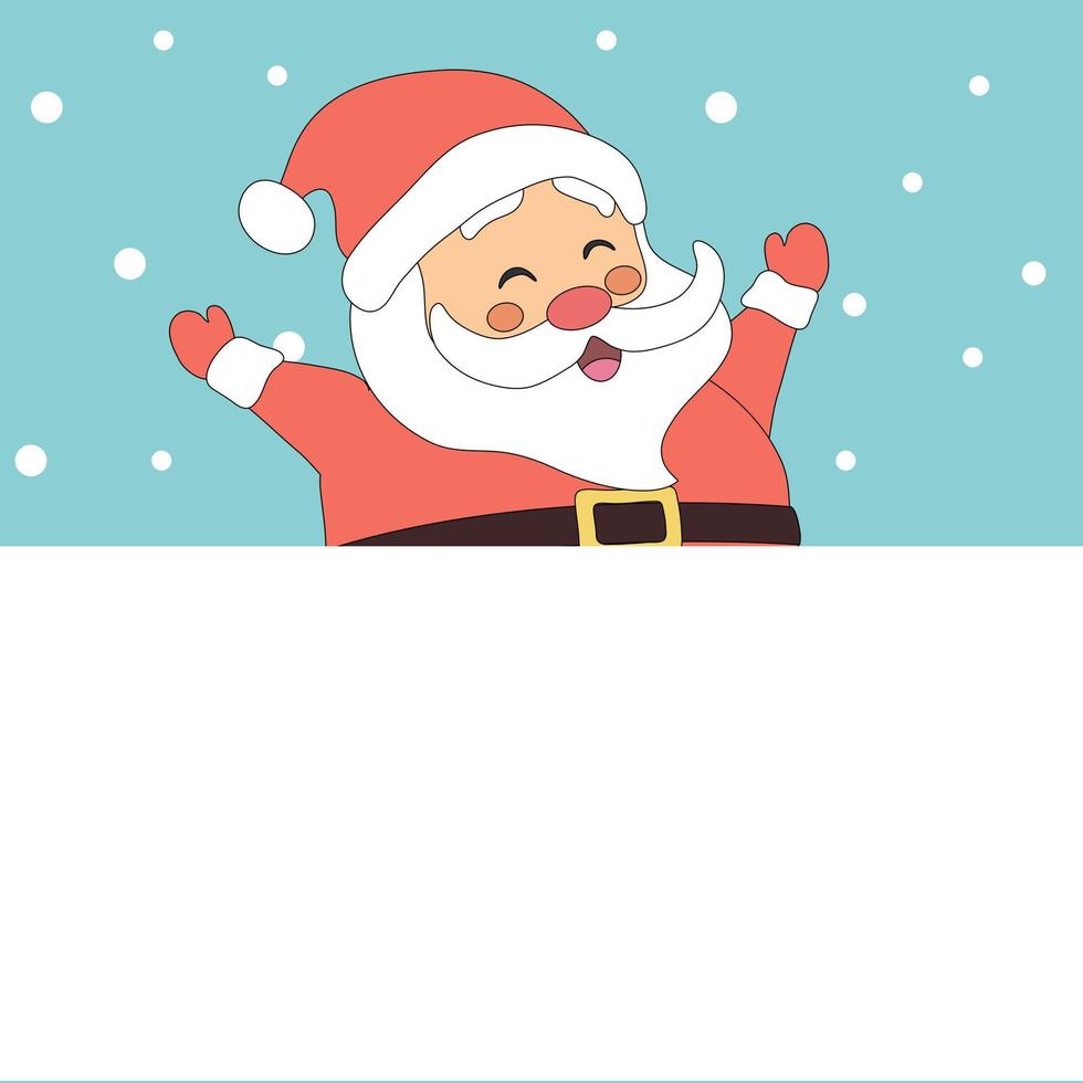 Frohe Weihnachten Einladungskarte mit Weihnachtsmann vektor