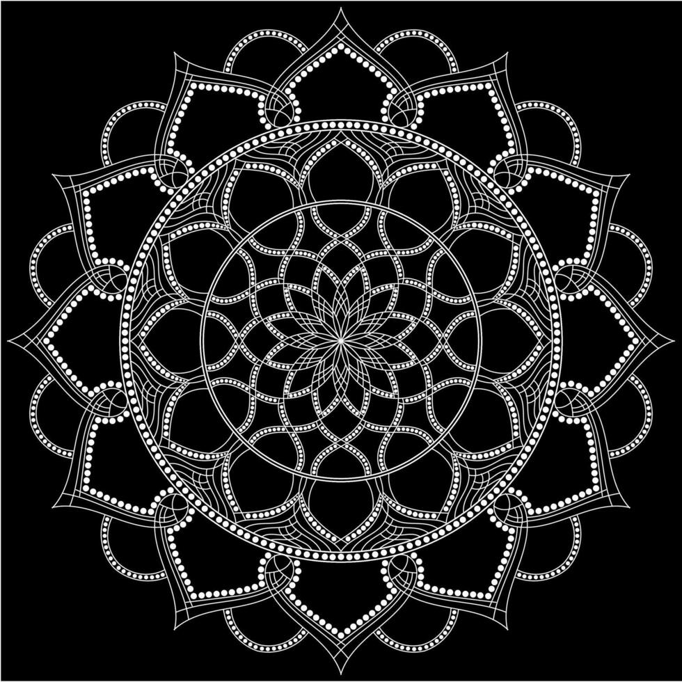 Luxus mehndi Henna Zeichnung kreisförmig Mandala Muster zum Tätowierung, Dekoration Prämie Produkt Poster oder malen. dekorativ Ornament im ethnisch orientalisch Stil. Gliederung Gekritzel Hand zeichnen Illustration vektor