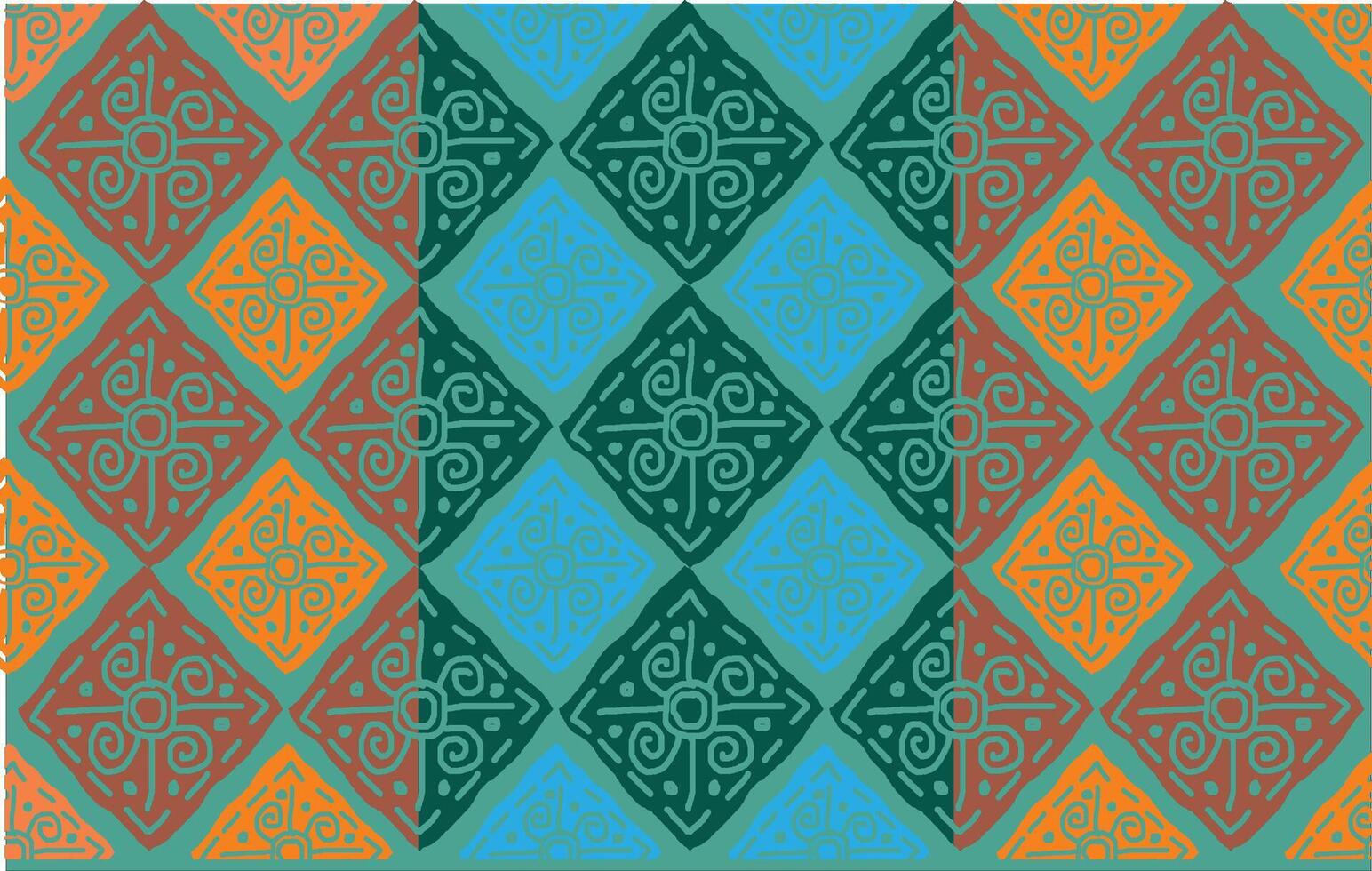 printindonesiska batik är en mycket skön färg Metod på trasa vektor