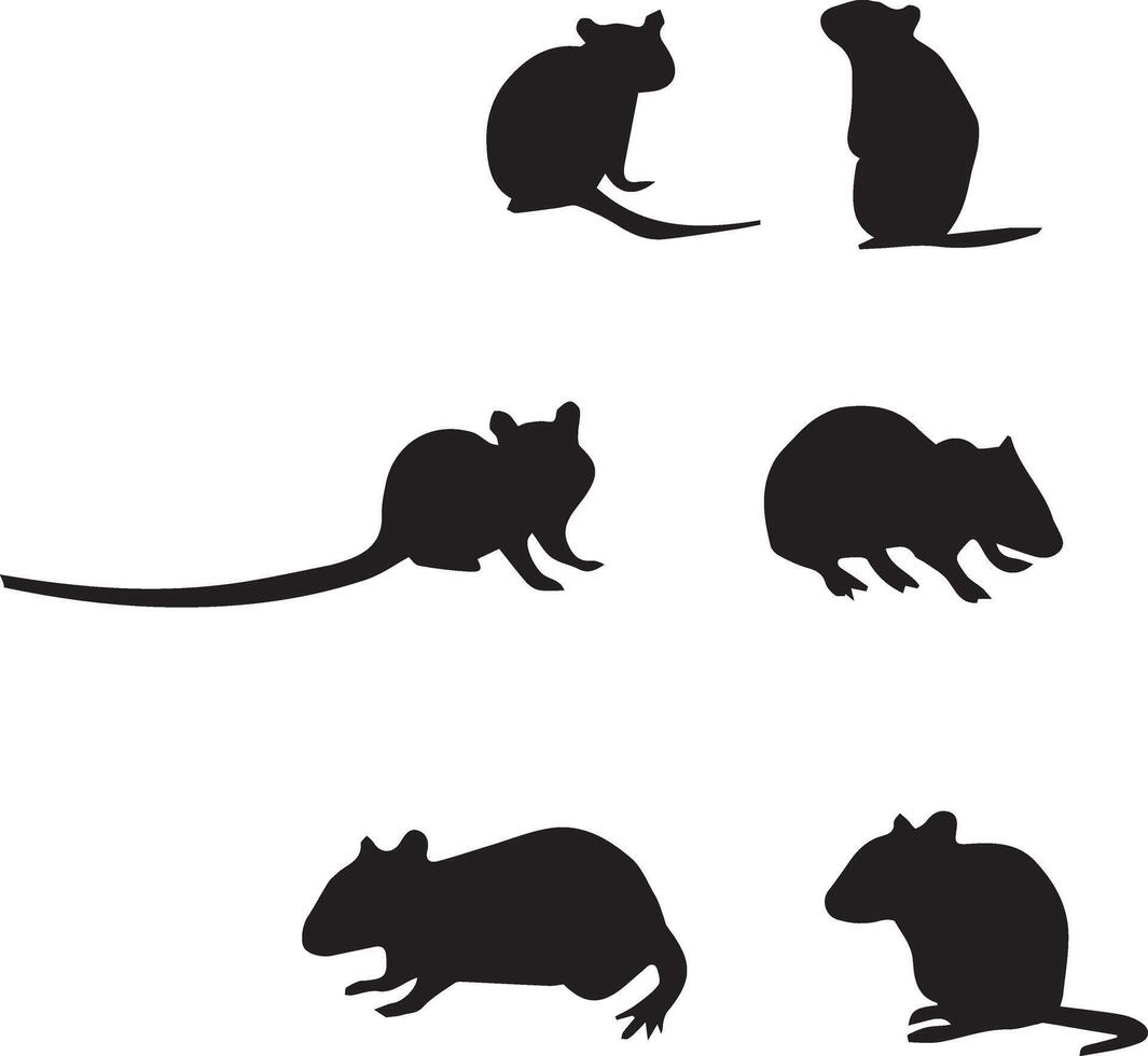 zwei Ratten Silhouette . Stehen Ratte Symbol . Ratten isoliert auf ein Weiß Hintergrund. Maus Clip Kunst vektor