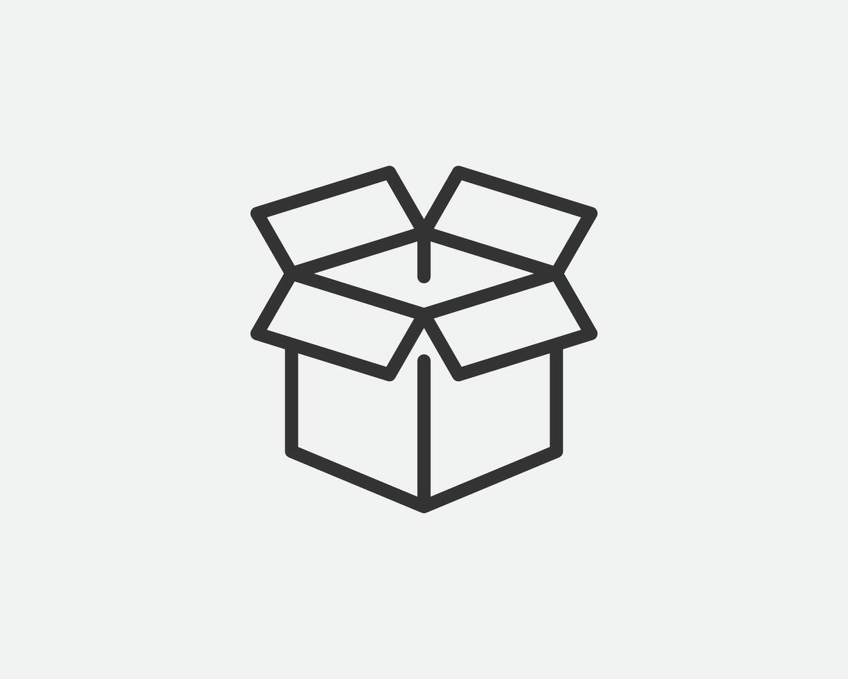 Lieferung Verpackung Symbol. Ladung Karton Box Symbole. Karton Paket Zeichen von Linie geometrisch Formen. vektor