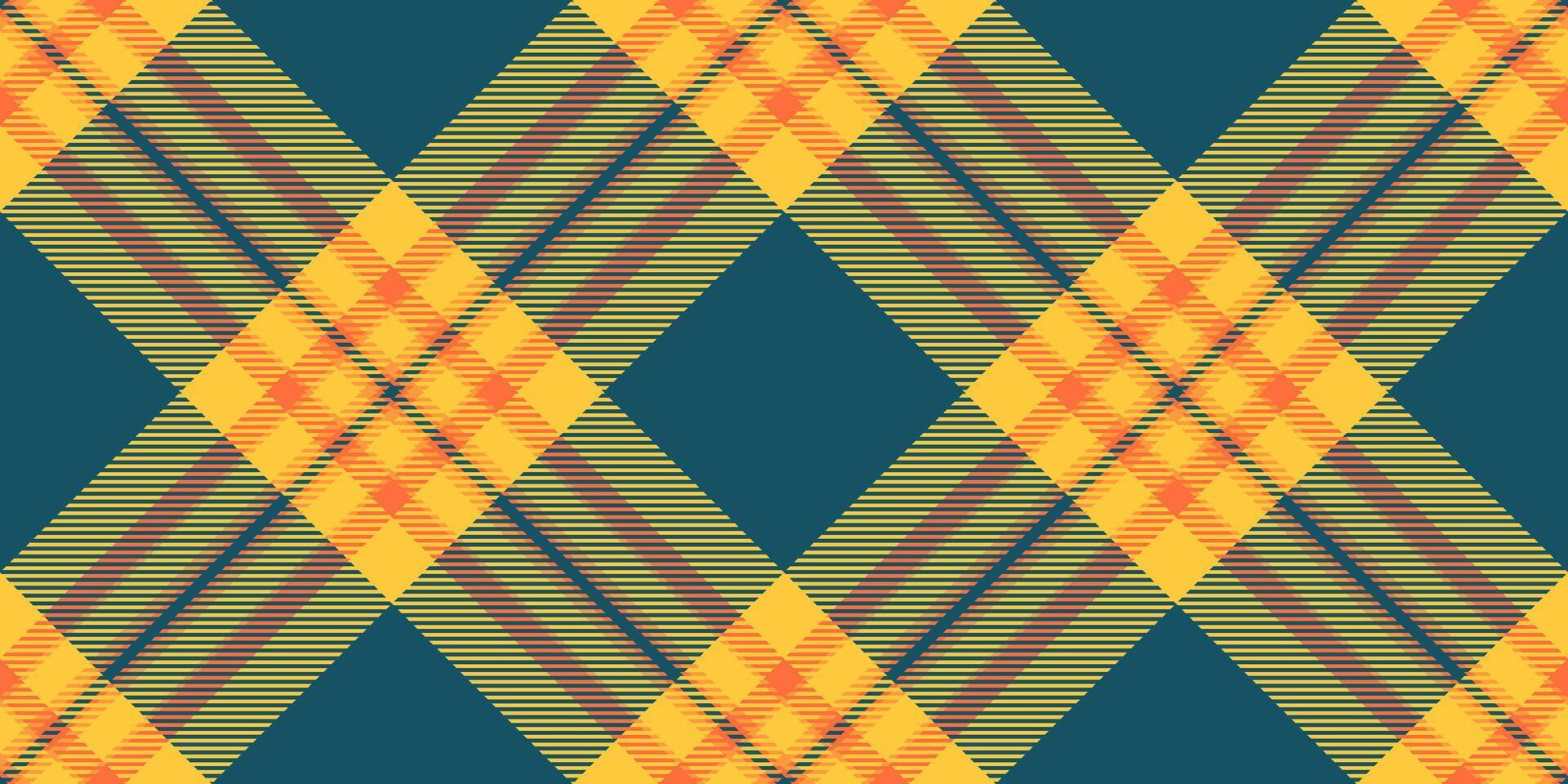 voll Plaid Textil- Muster, Geschenk Tartan Hintergrund . Sanft nahtlos Stoff Textur prüfen im cyan und Bernstein Farben. vektor